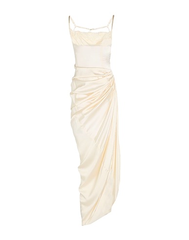 JACQUEMUS Long dress Ivory 96% Viscose, 4% Elastane