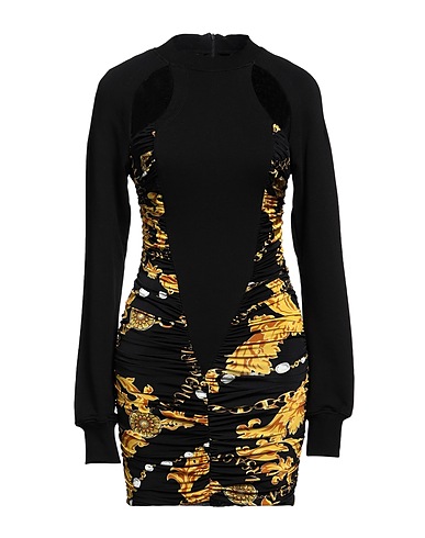 VERSACE JEANS COUTURE Sheath dress Black 90% Viscose, 10% Elastane, Cotton