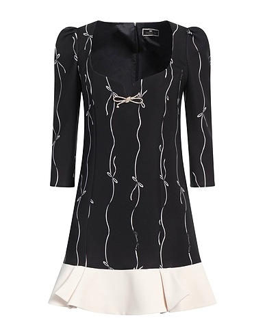 ELISABETTA FRANCHI Short dress NERO 95% Polyester, 5% Polyamide