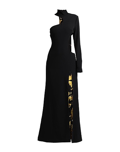 VERSACE JEANS COUTURE Robe longue Noir 88% Polyester, 12% Élasthanne