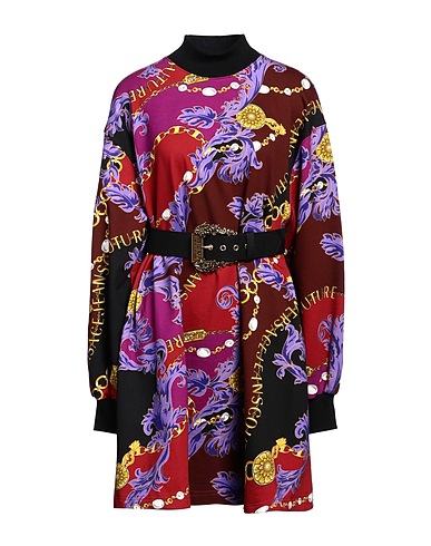 VERSACE JEANS COUTURE Short dress Burgundy 100% Cotton