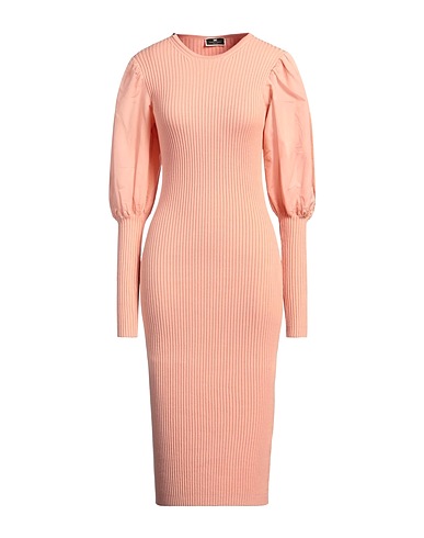 ELISABETTA FRANCHI Midi dress Salmon pink 70% Viscose, 30% Polyester