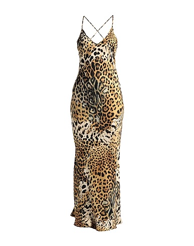 ROBERTO CAVALLI Long dress Camel 100% Silk