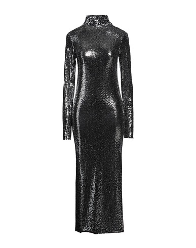 MAJE Long dress Silver 92% Polyamide, 5% Elastane, 3% Polyester