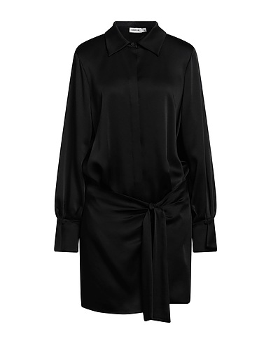 SIMKHAI Shirt dress Black 89% Acetate, 11% Polyester