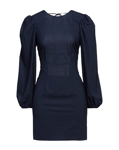 GANNI Sheath dress Blue 48% EcoVero™ viscose, 44% Recycled polyester, 5% Elastane, 3% Polyester