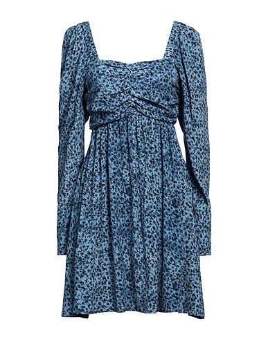 GANNI Short dress Pastel blue 50% Viscose, 50% EcoVero™ viscose