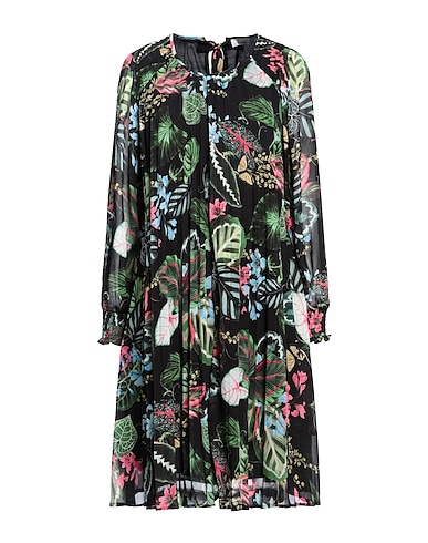 PRINCESS Pleated dress Black 100% Polyester, Viscose