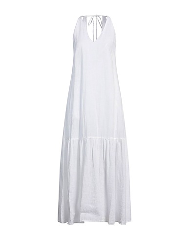 120% LINO Vestito lungo Bianco 100% Lino, Cotone