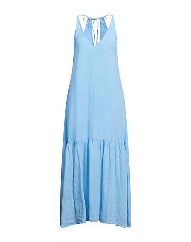 120% LINO Long dress Light blue 100% Linen, Cotton