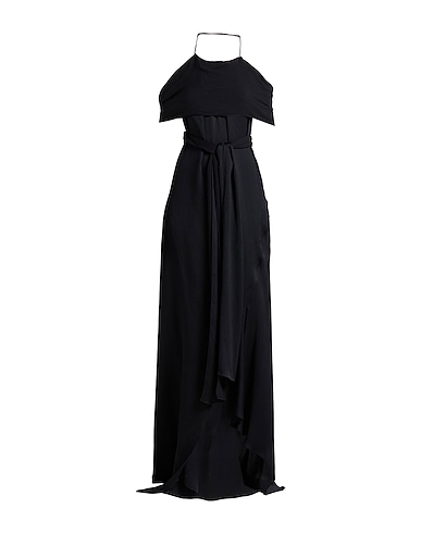 ROLAND MOURET Long dress NERO 97% Silk, 3% Elastane