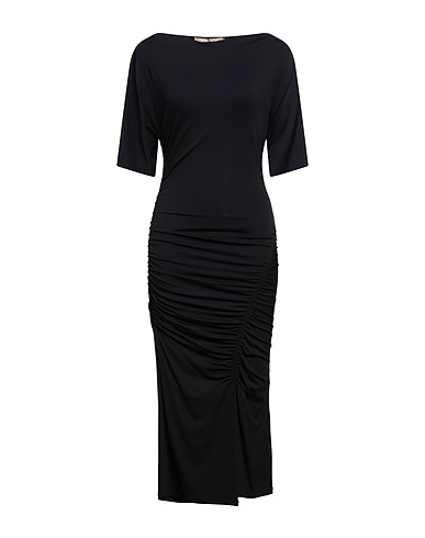 SIMONA CORSELLINI Midi dress Black 96% Viscose, 4% Elastane