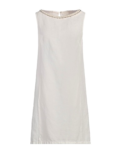 120% LINO Vestito corto Panna 100% Lino