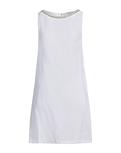 120% LINO Vestito corto Bianco 100% Lino