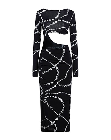 VERSACE JEANS COUTURE Midi dress Black 90% Viscose, 10% Elastane