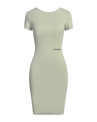 HINNOMINATE Vestito corto Verde chiaro 97% Cotone, 3% Elastan