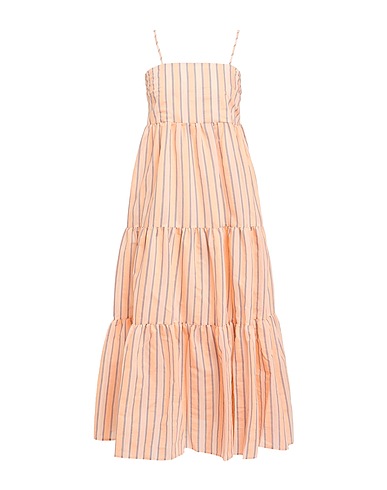 VICOLO Midi dress Salmon pink 75% Cotton, 25% Polyester
