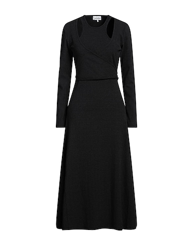 GANNI Midi dresses 66% EcoVero™ viscose, 28% Recycled polyester, 6% Elastane
