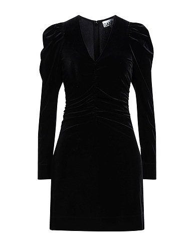 GANNI Sheath dress Black 94% Polyester, 6% Elastane