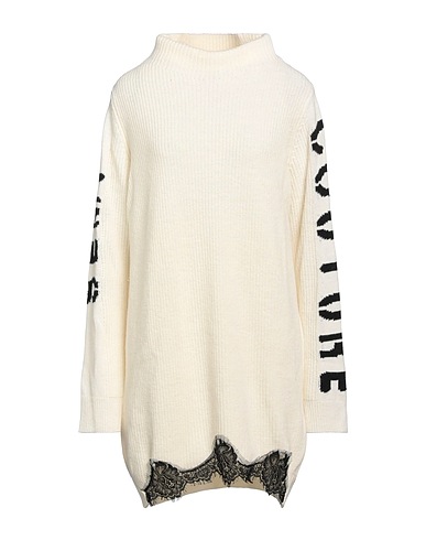 SEMICOUTURE Short dress Ivory 80% Wool, 20% Polyamide