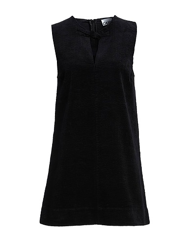 GANNI Short dress Black 98% Organic cotton, 2% Elastane