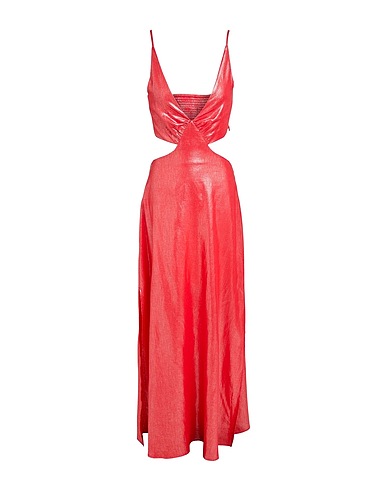 VICOLO Long dress Magenta 52% Linen, 42% Viscose, 6% Polyurethane