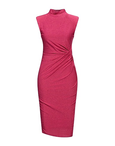 PINKO Midi dress Fuchsia 66% Viscose, 15% Polyamide, 15% Polyester, 4% Elastane