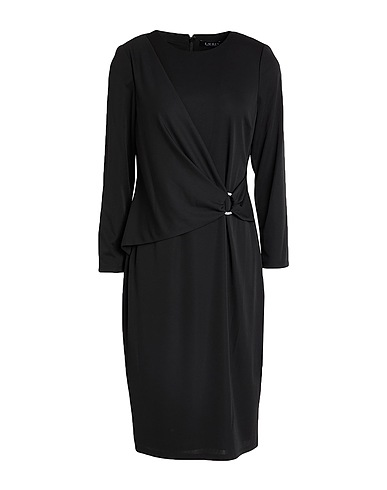 LAUREN RALPH LAUREN Midi dress JERSEY THREE-QUARTER-SLEEVE DRESS
 Black 94% Polyester, 6% Elastane