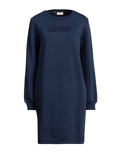 LIU •JO Short dress Navy blue 95% Cotton, 5% Elastane