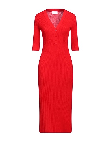 NENETTE Midi dress Red 90% Viscose, 10% Polyester