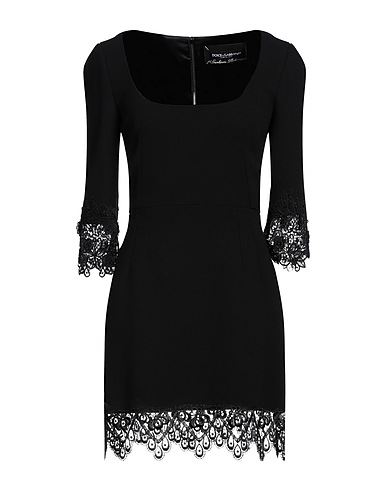 DOLCE&GABBANA Short dress Black 80% Virgin Wool, 18% Viscose, 2% Polyester