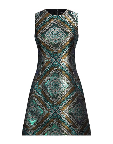 DOLCE&GABBANA Short dress Emerald green 92% Polyester, 8% Metallic Polyester