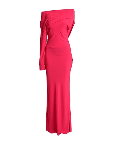 SEMICOUTURE Long dress Fuchsia 65% Acetate, 35% Silk