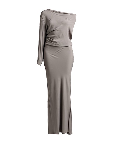 SEMICOUTURE Long dress Grey 65% Acetate, 35% Silk