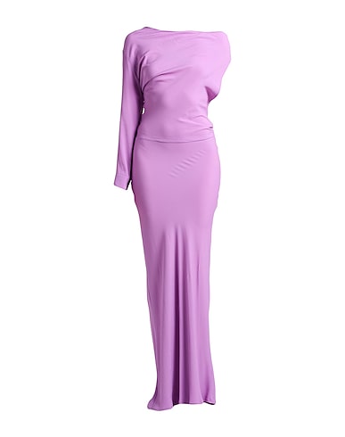 SEMICOUTURE Long dress Lilac 65% Acetate, 35% Silk