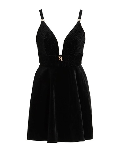 ELISABETTA FRANCHI Vestito corto Nero 99% Cotone, 1% Elastan