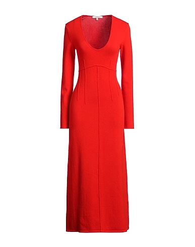 DOROTHEE SCHUMACHER Long dress Red 40% Wool, 28% Viscose, 16% Cashmere, 16% Polyester