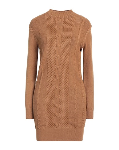 TAKE-TWO Short dress Camel 51% Viscose, 28% Polyester, 21% Nylon