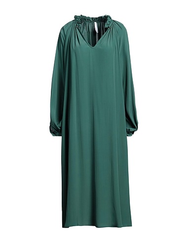 IMPERIAL Midi dress Green 88% Acetate, 12% Silk