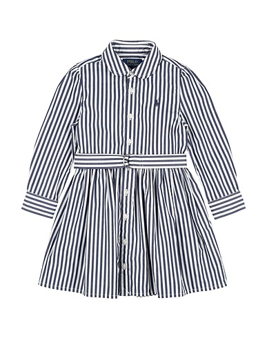 POLO RALPH LAUREN Dress STRIPED BELTED COTTON POPLIN SHIRTDRESS
 Navy 100% Cotton