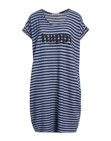 LIV BERGEN Vestito corto Blu 50% Cotone, 50% Lino