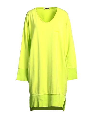 LIV BERGEN Short dress Lime green 70% Cotton, 25% Modal, 5% Elastane