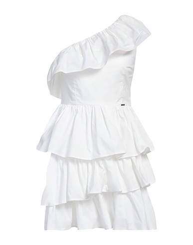 LIU •JO One-shoulder dress White 95% Cotton, 5% Elastane