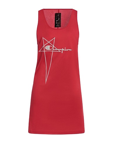 RICK OWENS x CHAMPION Short dress Tomato red 100% Cotton