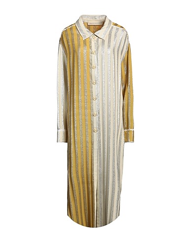 SANDRA MANSOUR Striped shirt Beige 83% Silk, 17% Metallic fiber
