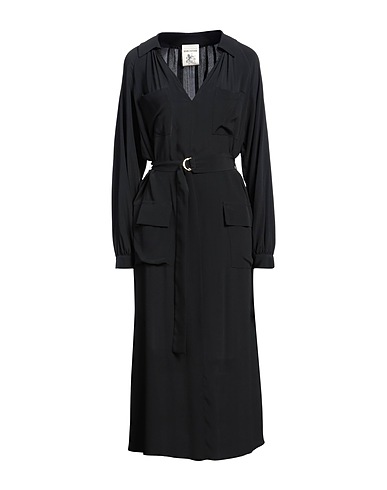 SEMICOUTURE Midi dress Black 65% Acetate, 35% Silk