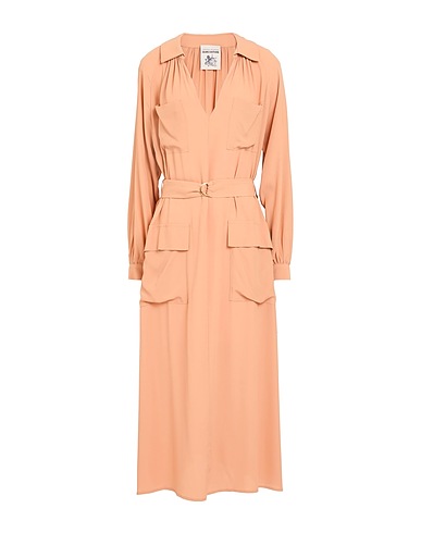 SEMICOUTURE Midi dress Apricot 65% Acetate, 35% Silk