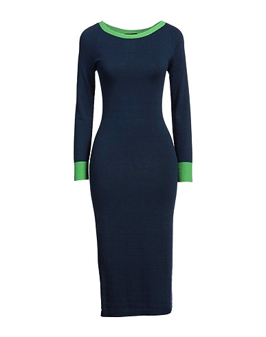 EMPORIO ARMANI Midi dress Navy blue 52% Polyamide, 38% Viscose, 10% Cashmere