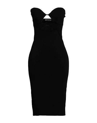 FUTUR3 Sheath dress Black 60% Viscose, 35% Nylon, 5% Elastane