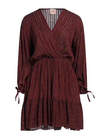MÊME ROAD Short dress Brown 78% Viscose, 20% Acrylic, 1% Polyester, 1% Polyamide